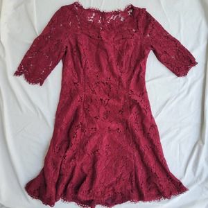 Eliza J Burgandy Lace A Line Dress Nordstrom